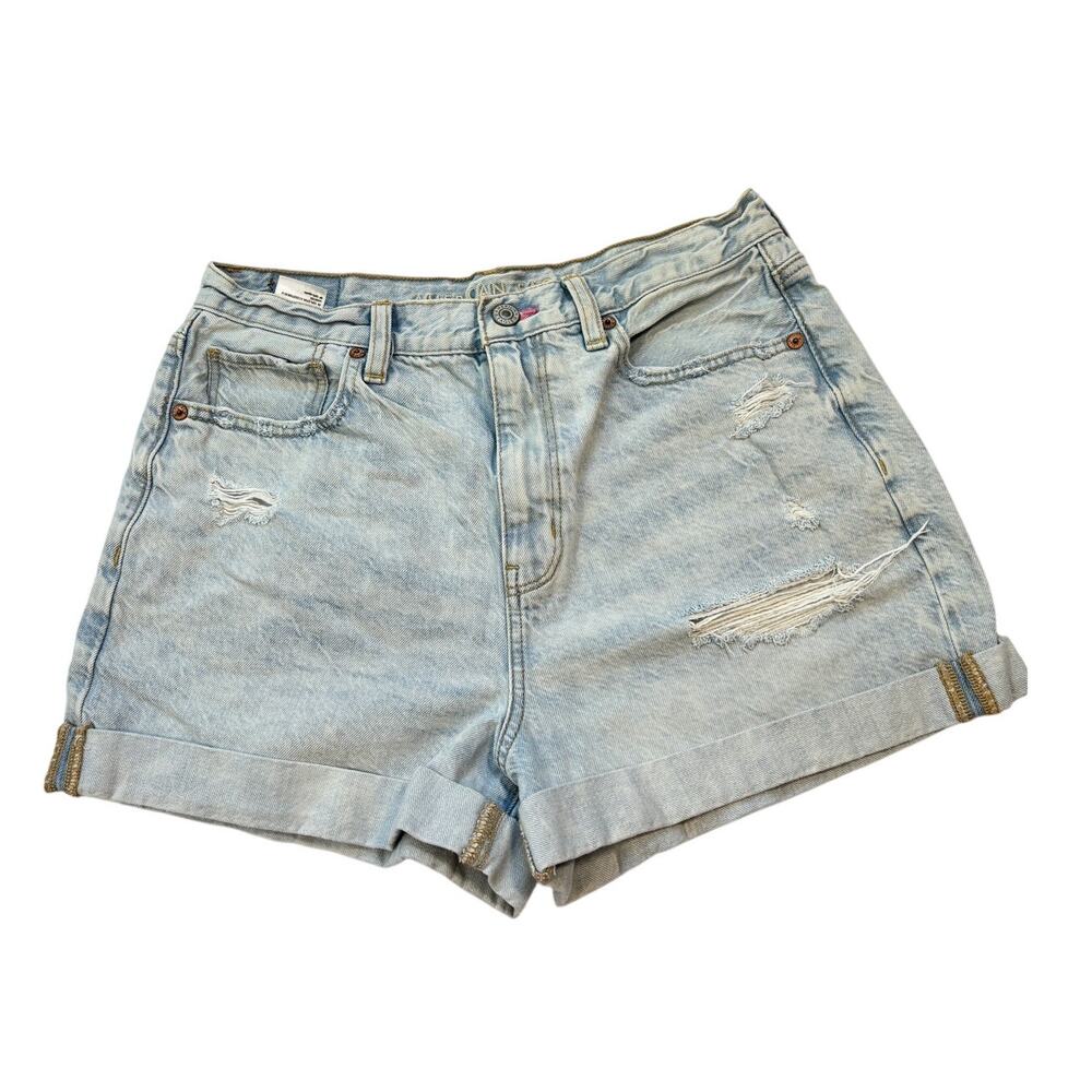 American Eagle Mom Shorts Rainbow Pocket Distressed Denim Shorts Size 6